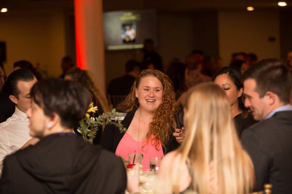 Lisa celebrating with fellow Portfolio Studio students at the American Advertising Awards Show. (Photo by Brogen Jessup)