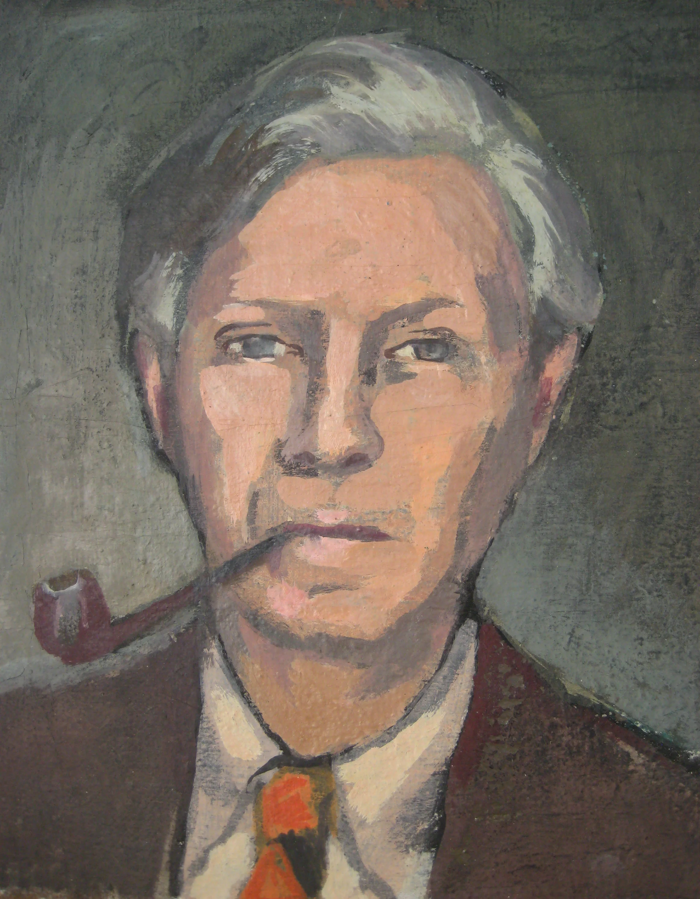 Self-portrait with pipe