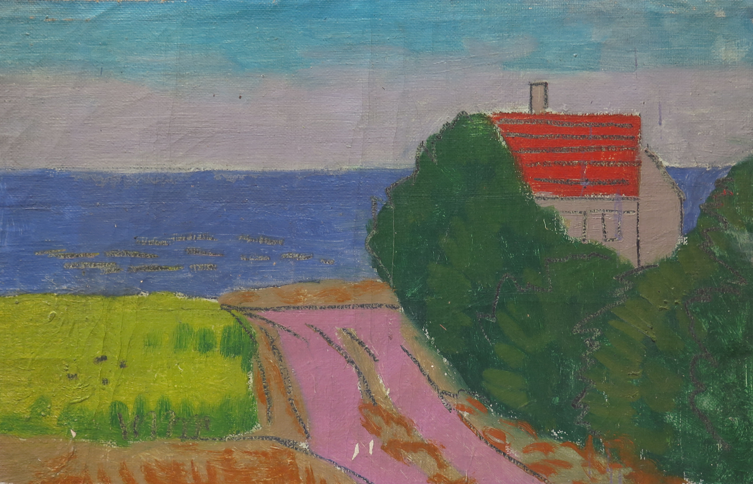 Blæsenborg in Hundested with pink road