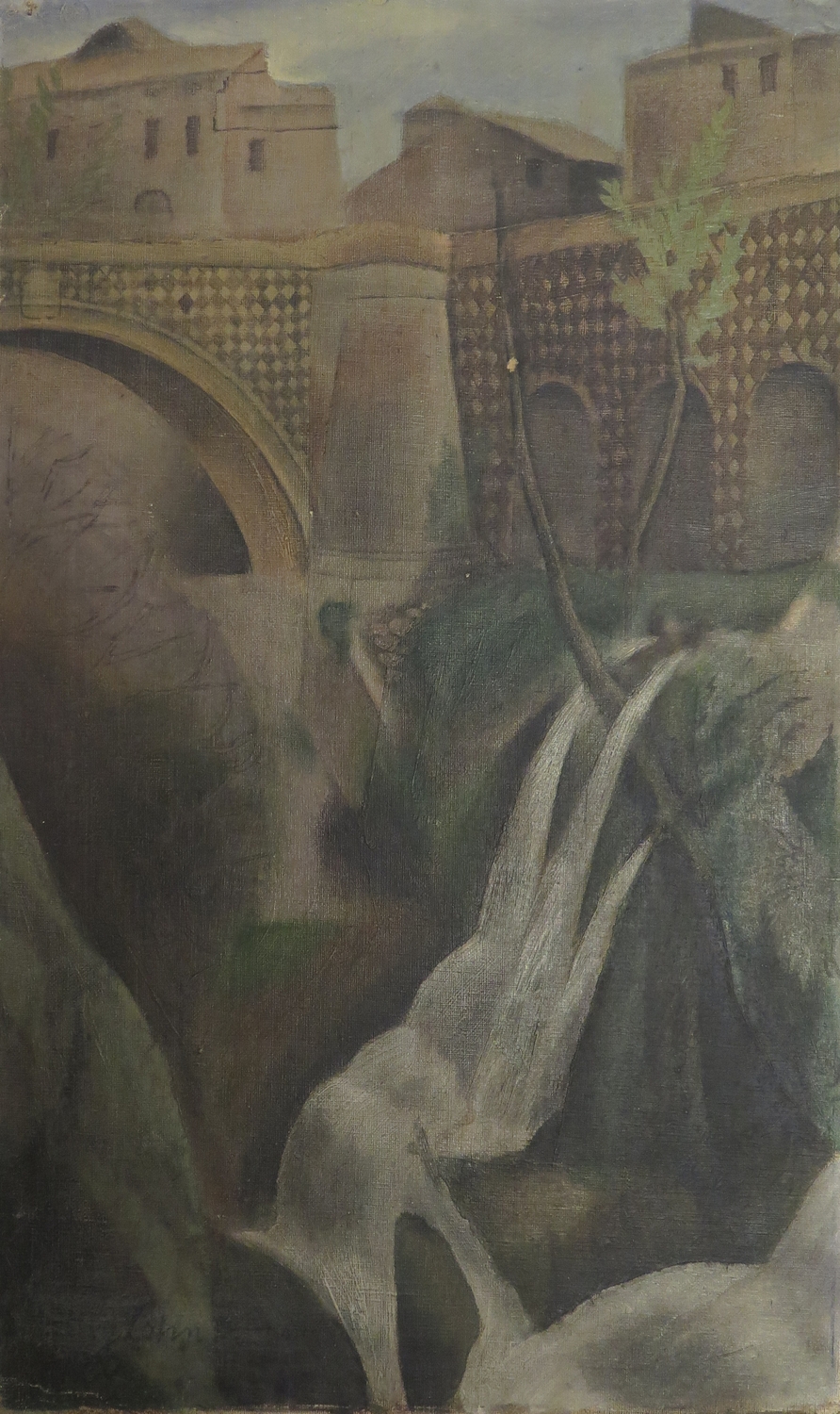 City with waterfall (1920)
