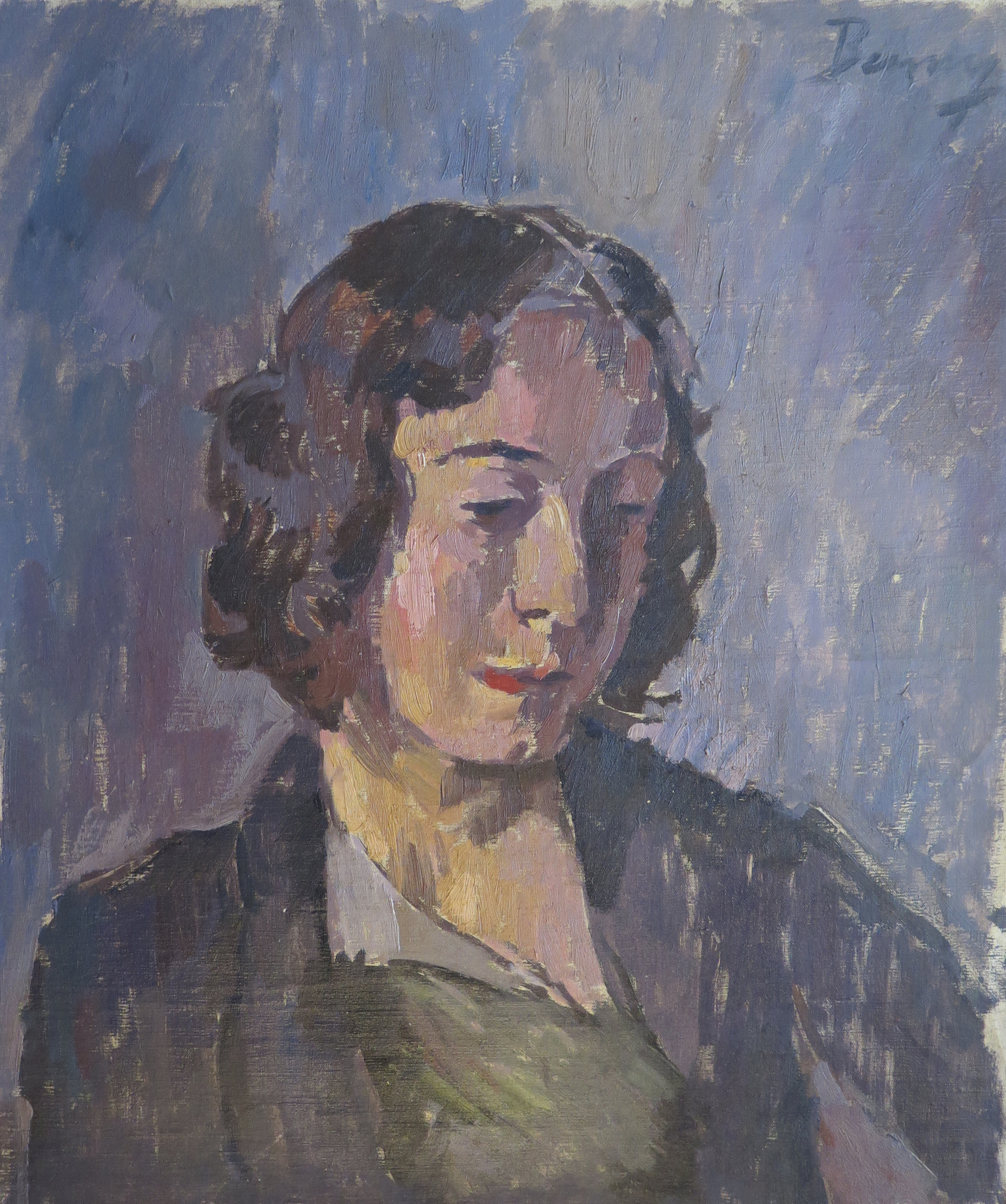 Woman with red lips