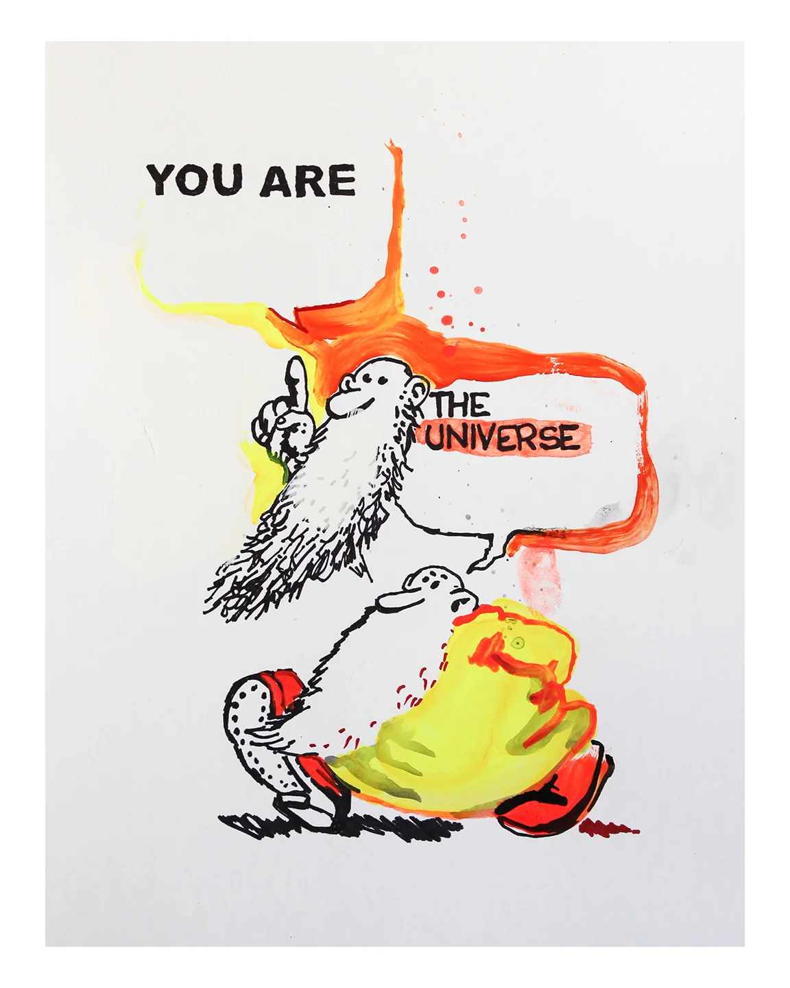 You Are the Universe - Ink, acrylic & gesso on 8.5 x 11 inch 100lb Canson bristol vellum, 2017