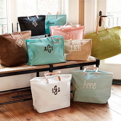 How cute are these Ballard Design totes! This is a perfect idea for your bridesmaids to carry their stuff during wedding activities and even to use anytime after! Best part is these are on sale right now! It's a steal for such an adorable tote! Click here to buy it now! 