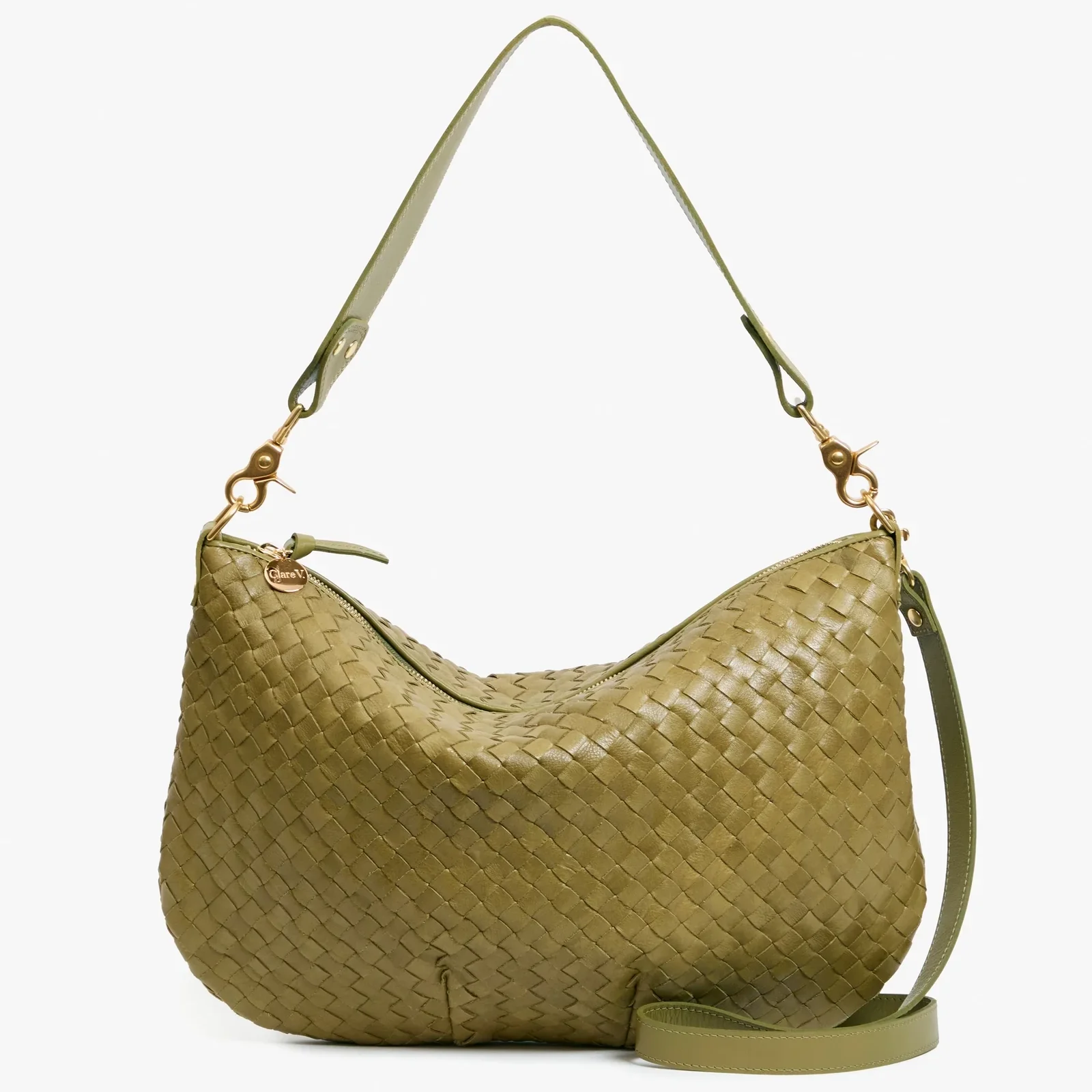 Clare_V_Moyen_Messenger_Olive_Diagonal_Woven_Army_Green_1.webp