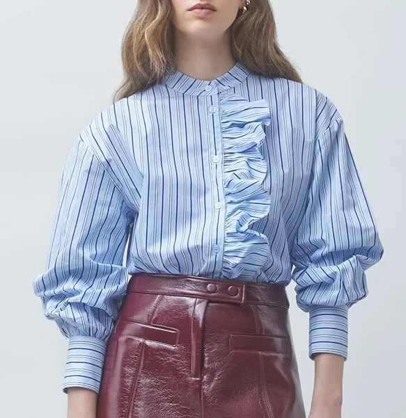 Suncoo_Paris_Lolli_Flowy_Striped_Shirt_Blouse_Blue_1a.webp