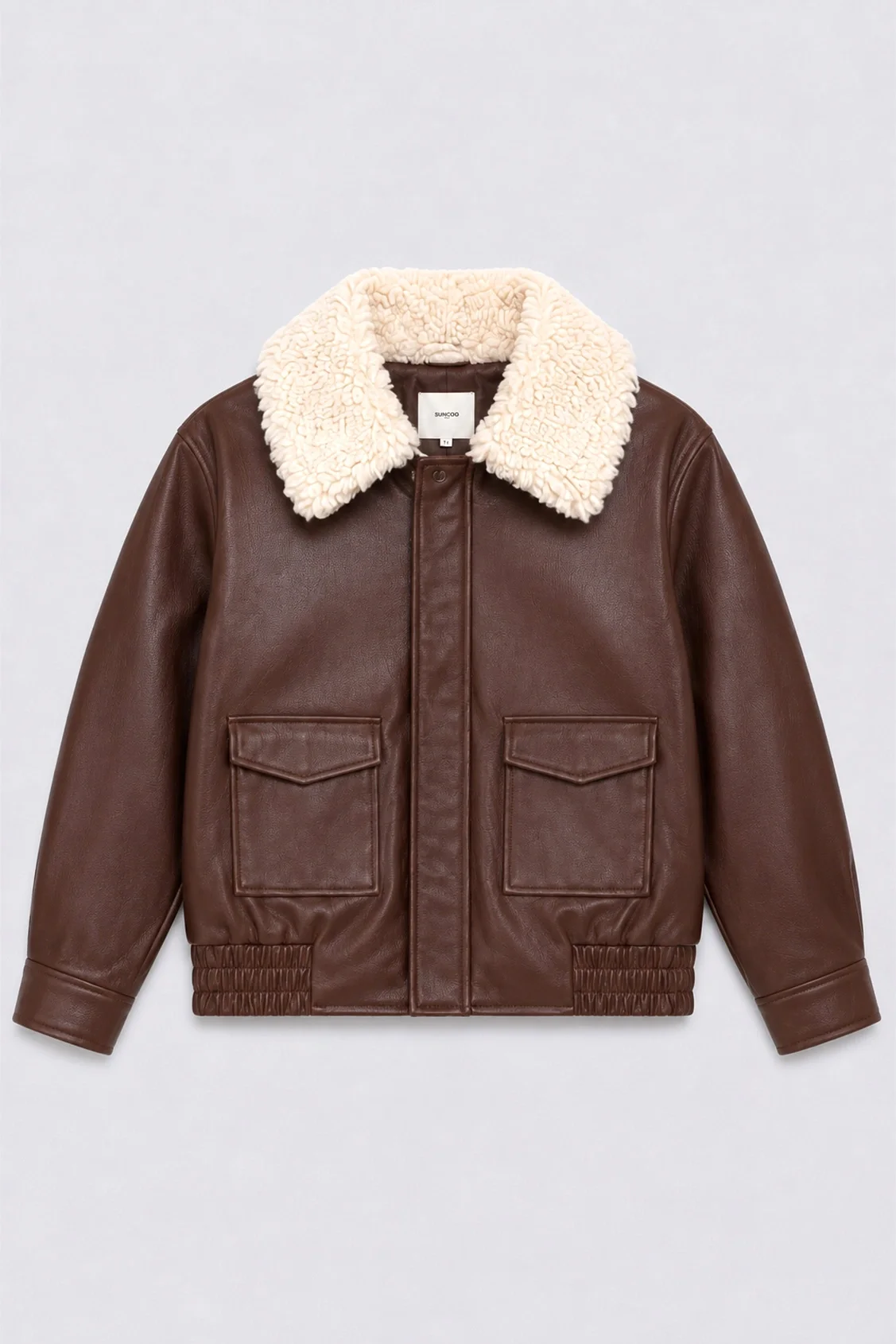 Suncoo_Paris_Ever_Short_Coat_Faux_Leather_Chocolate_Brown_4.webp