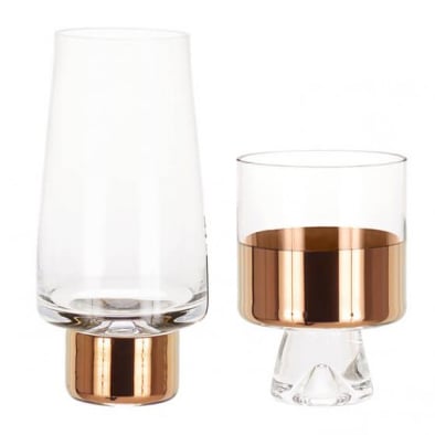 One Size Clear/Copper Tom Dixon Mens Tank High Ball Glasses Set 