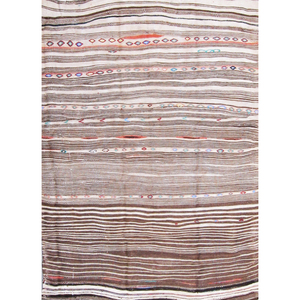 Faial zakdoek Bevestigen aan Moroccan Flat Weave Brown/Cream Wool Rug L15 — Aggregate Supply