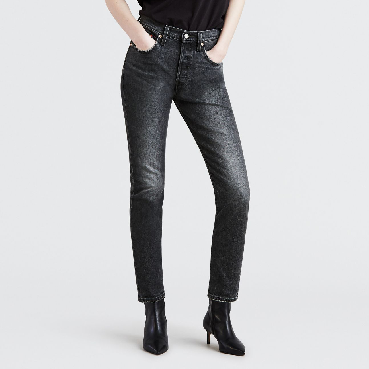 levi's 501 skinny jeans coal black