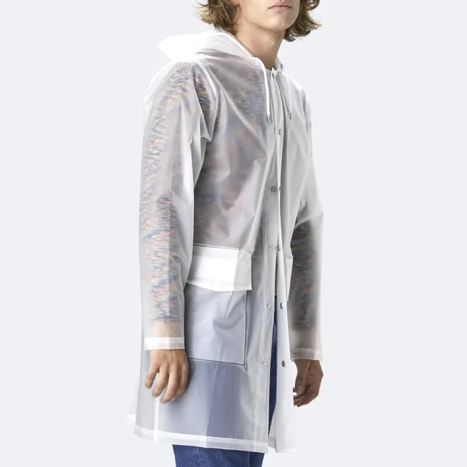 white rain coat