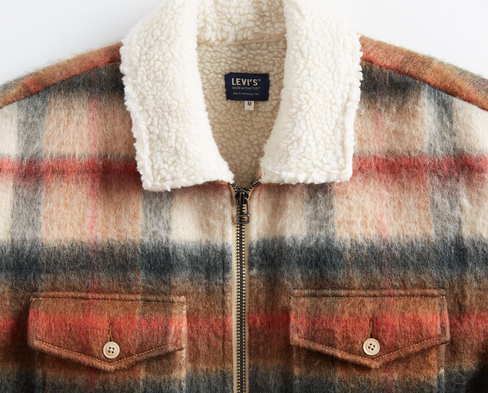 Levi's Made & Crafted Sherpa Ranch Coat in Temescal Leather Brown Plaid —  Aggregate Supply