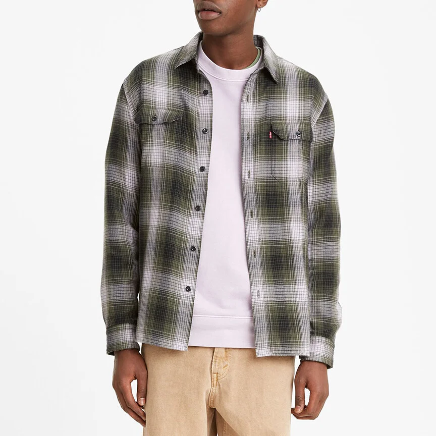 Levi's Premium Jackson Worker Shirt Olive Night Plaid — Aggregate Supply