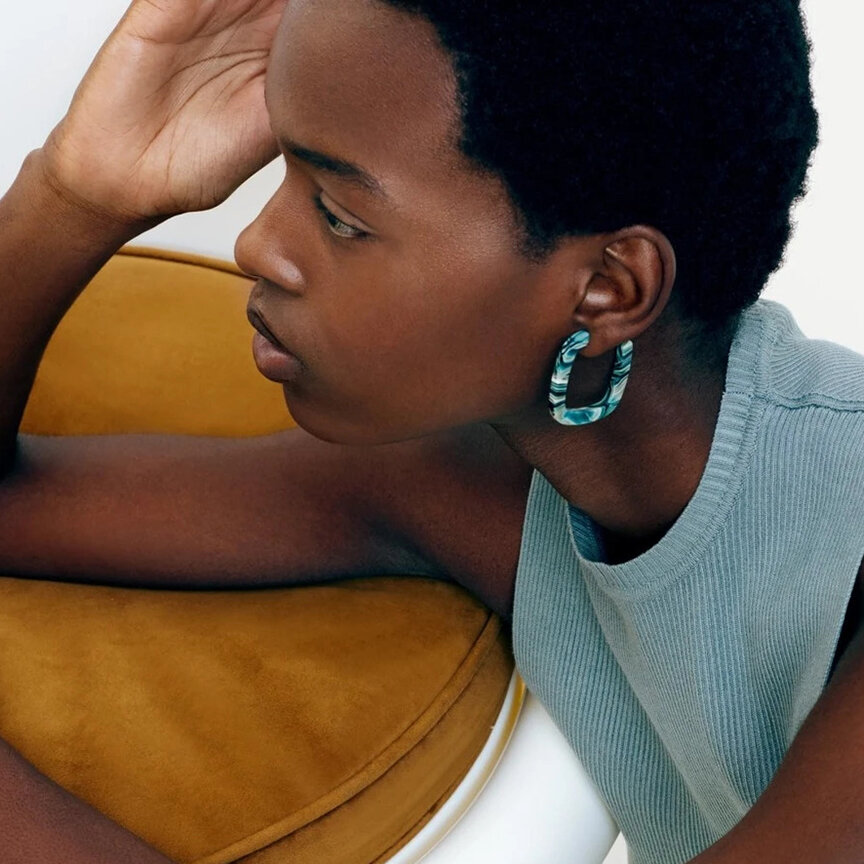 Machete Muse Hoops Machete Earrings Machete Midi Square Hoops