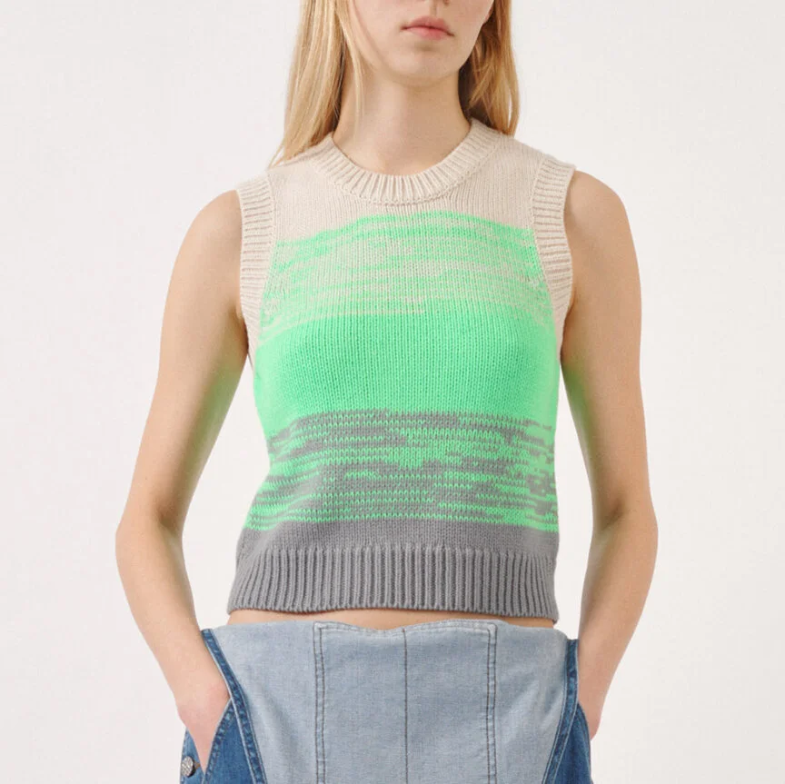 Baum_und_Pferdgarten_Ciella_Sweater_Vest_Knit_Top_Whitecap_Grey_Neon_Green_4a.jpg