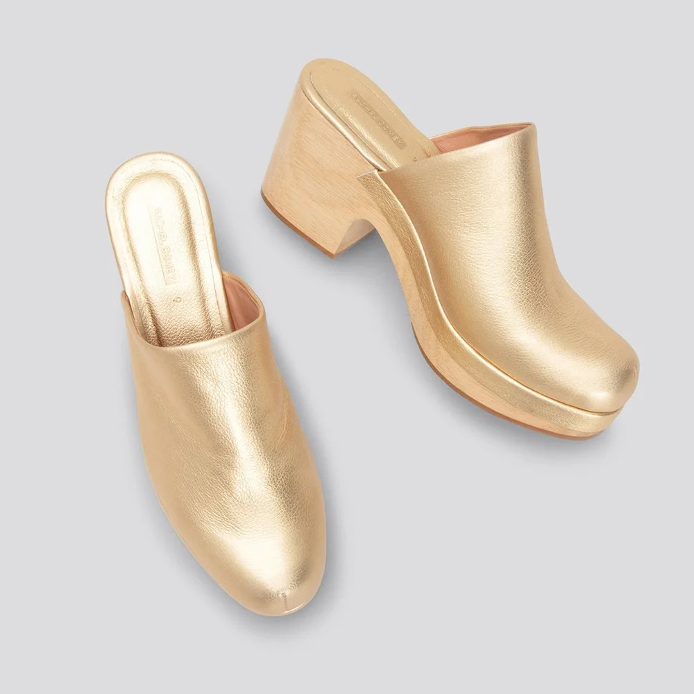 Rachel Comey Bose Clog Metallic Gold  Aggregate Supply