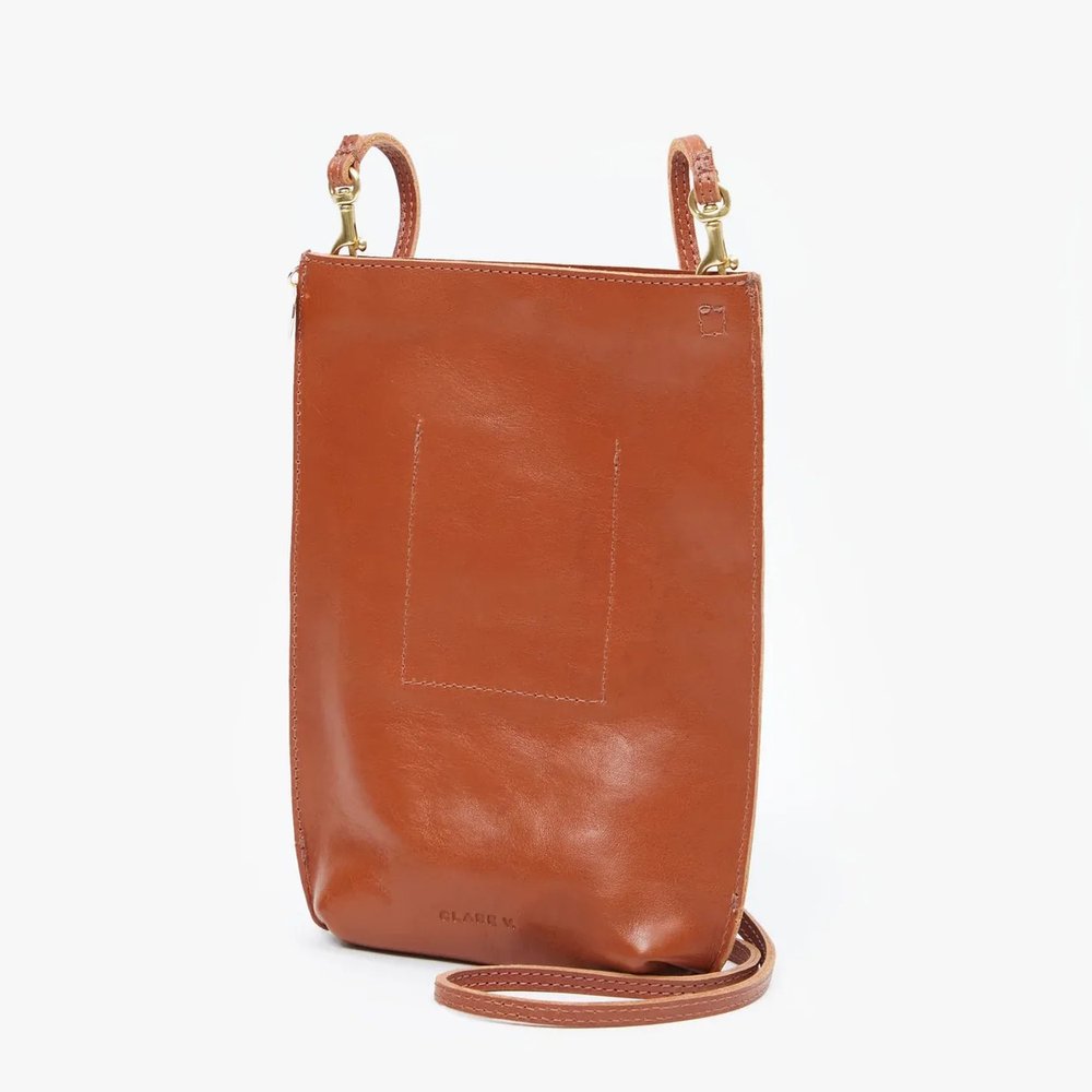 Clare V Sac Bretelle Leather Shoulder Bag In White Rustic