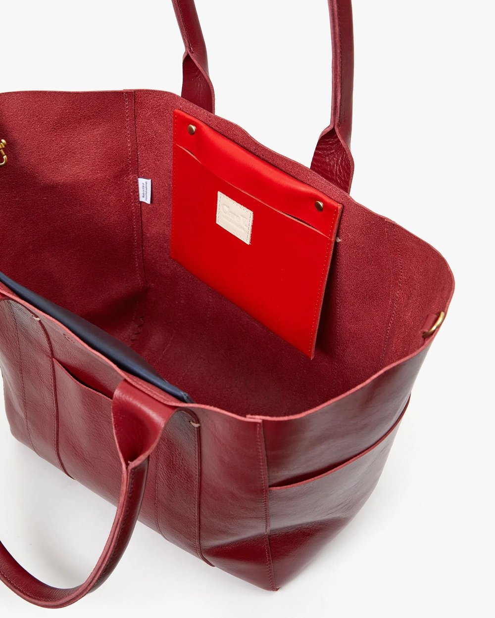 Clare V. Bateau Tote - Blood Orange Rustic