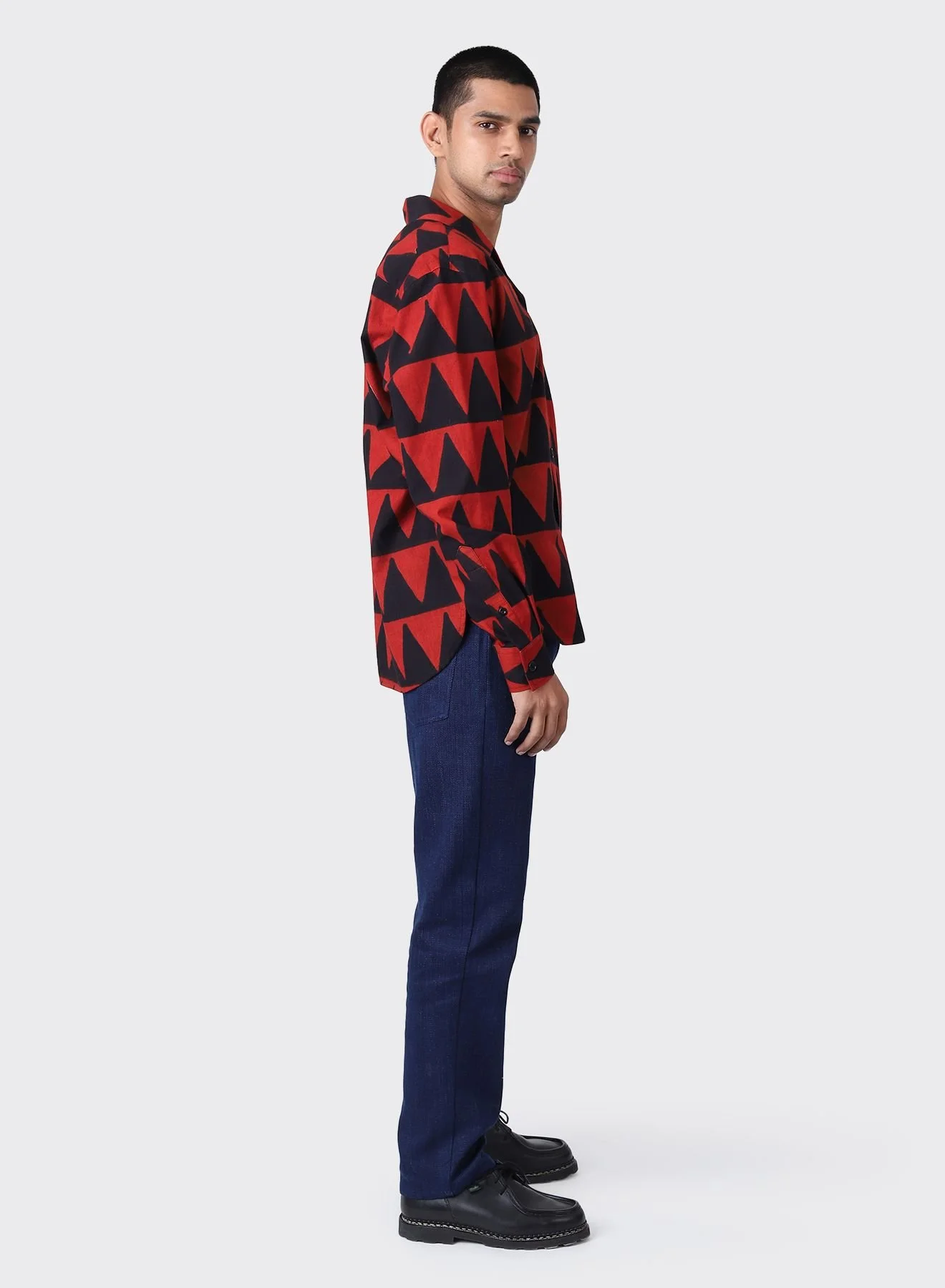 Kardo_Long_Sleeve_Ronen_Shirt_BP106_Red_Navy_Black_Triangle_Zigzag_3.jpeg
