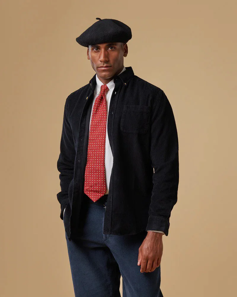 Portuguese Flannel Lobo Shirt Black Corduroy — Aggregate Supply