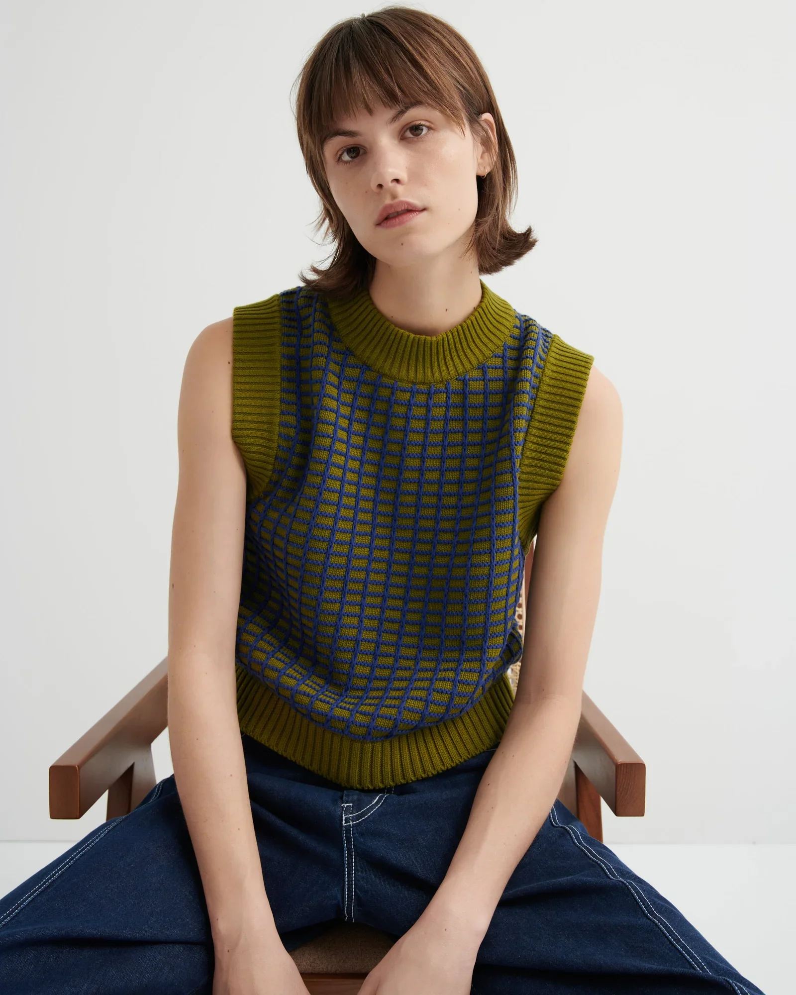 Kowtow_Grid_Vest_Field_Army_Olive_Green_Blue_Grid_Plaid_1.webp