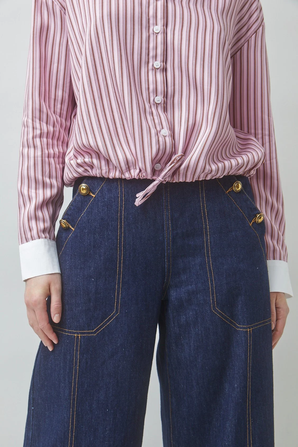 Suncoo_Lake_Two_Tone_Striped_Shirt_Blouse_Rose_Pink_3.jpg