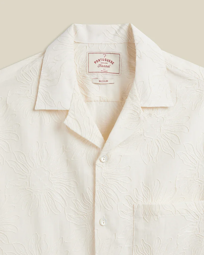 Portuguese_Flannel_Duke_Shirt_Embossed_Floral_Cream_Ivory_White_2.webp