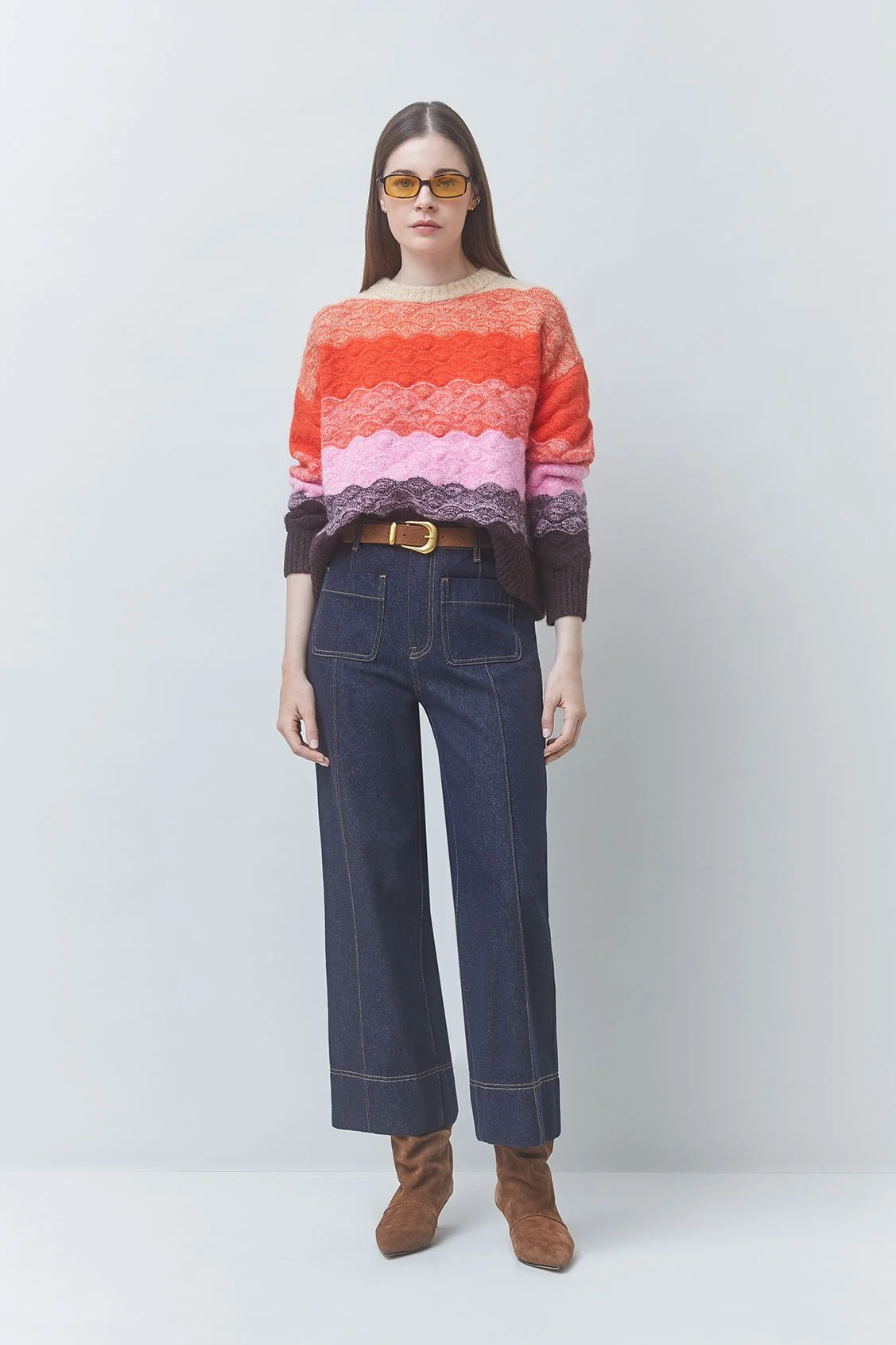 Suncoo_Panayo_Scalloped_Striped_Jumper_Sweater_Orange_1.jpg