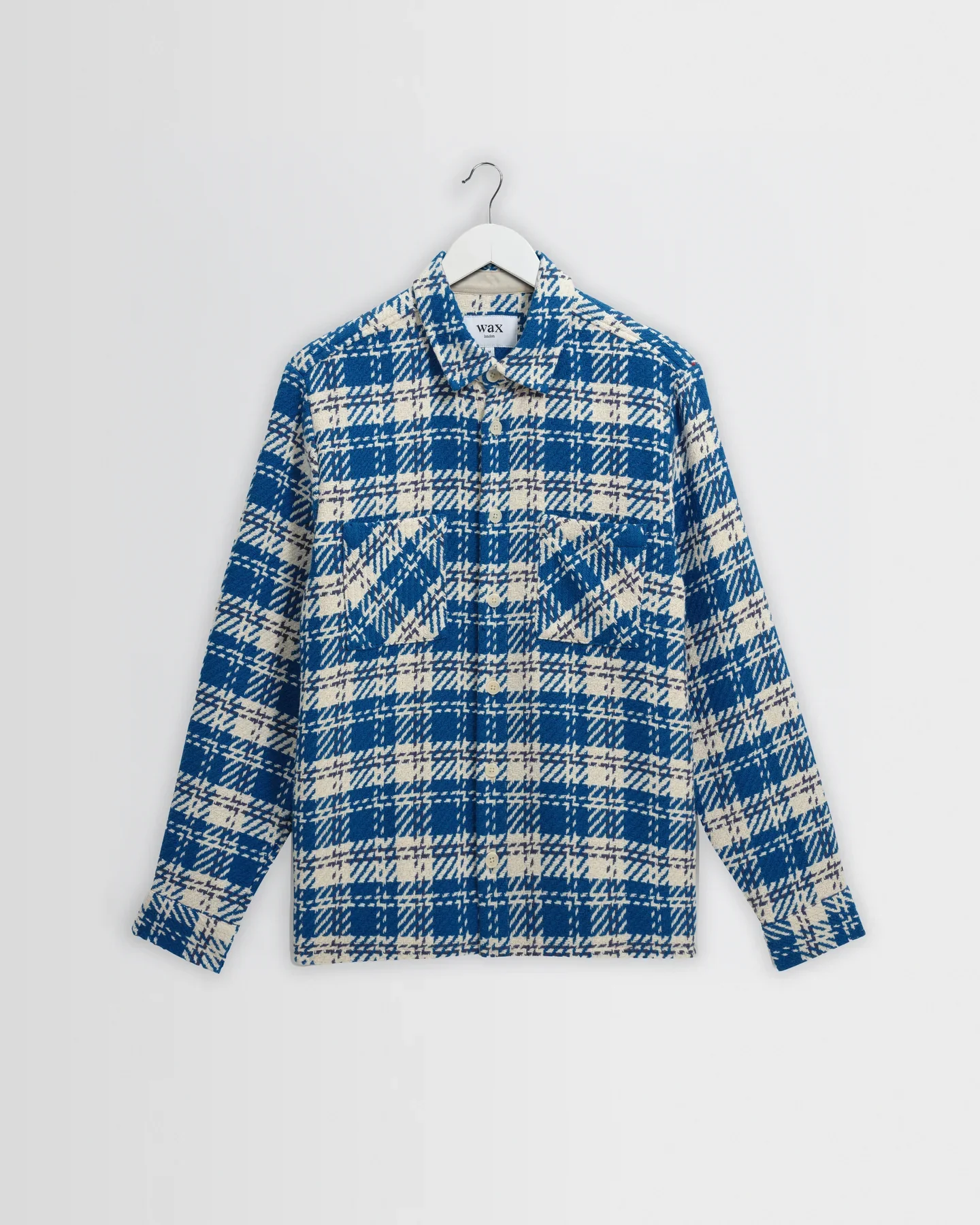 Wax_London_Whiting_Overshirt_Blue_Ecru_Oran_Check_1.webp