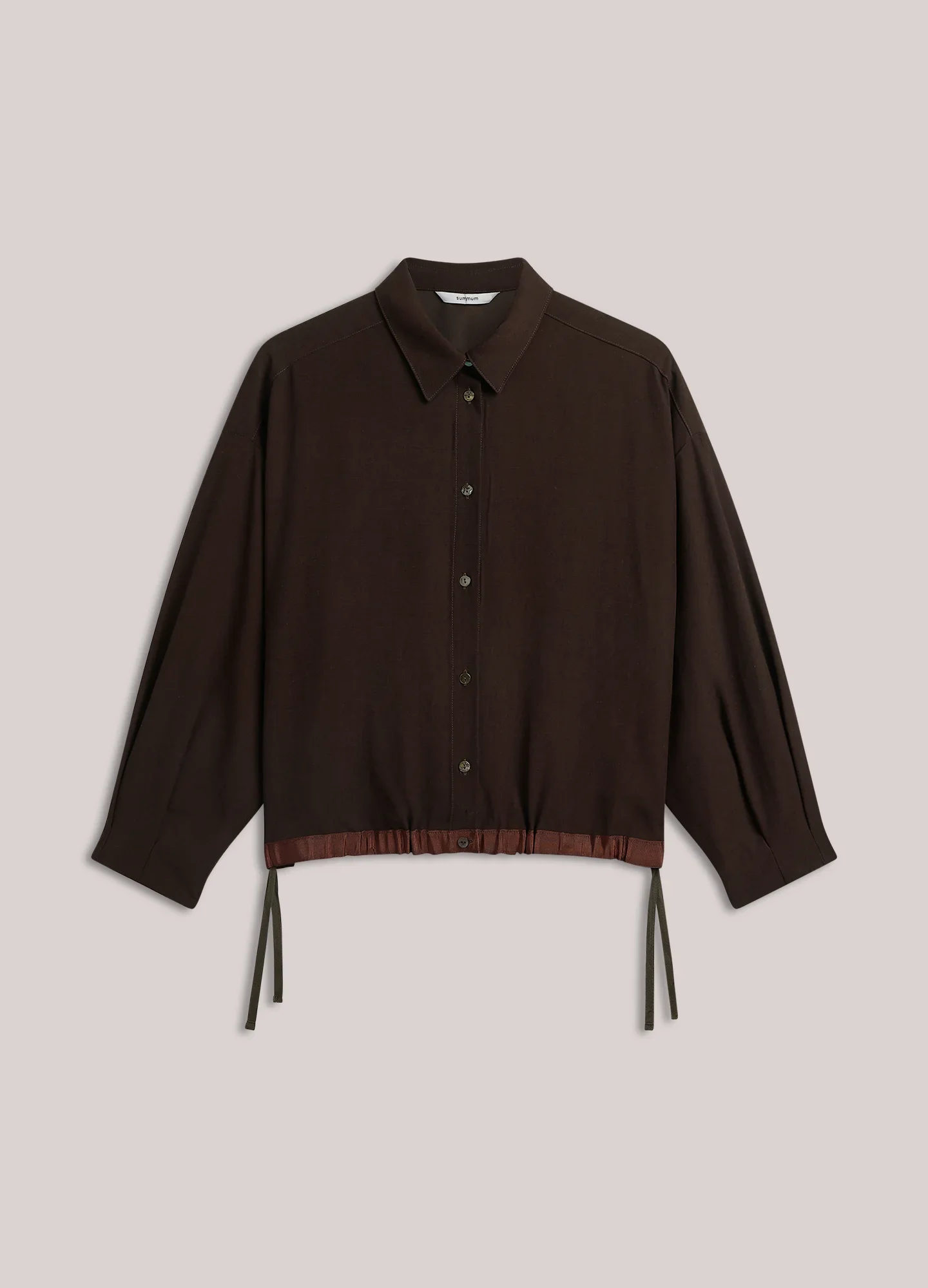 Summum_Blouse_with_Drawstring_Chocolate_Brown_Viscose_Twill_7.webp