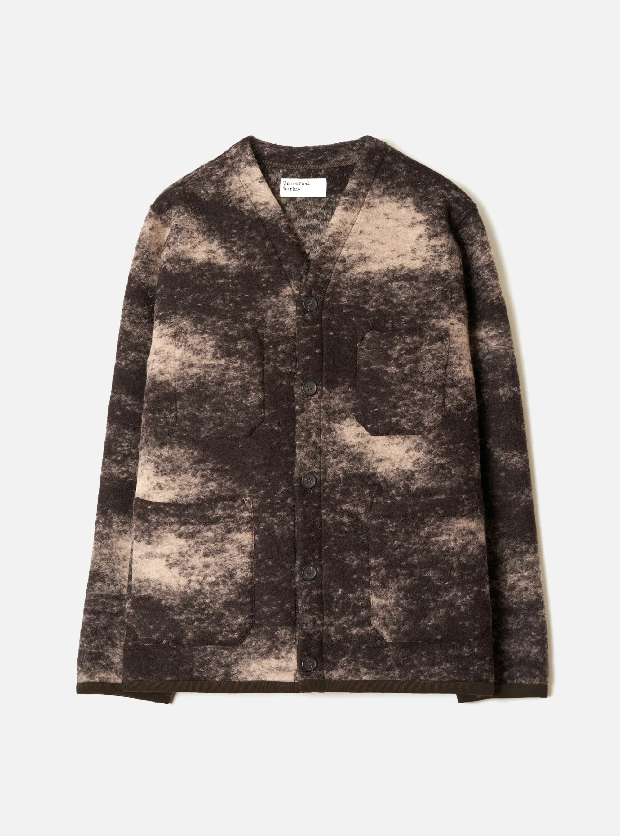 35652_Universal_Works_Knit_Cardigan_Brown_Cloud_Camo_1.webp