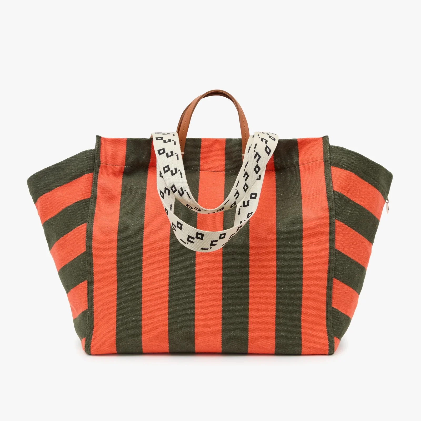 La_Cote_Tote_Army_Bright_Poppy_Canvas_Stripe_1.webp