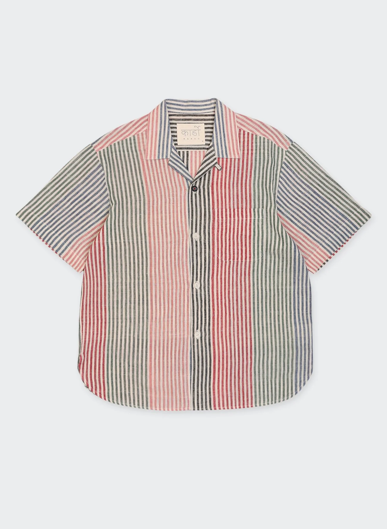 Kardo_Ronen_Shirt_Handwoven_Stripe_Multi_HWSS2603_Candy_Red_Blue_Green_4.jpg
