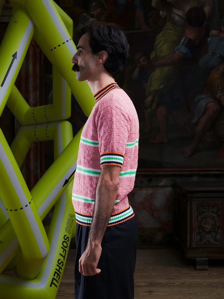 Henrik Vibskov Safe-T Knit Orange Lilac Denim — Aggregate Supply