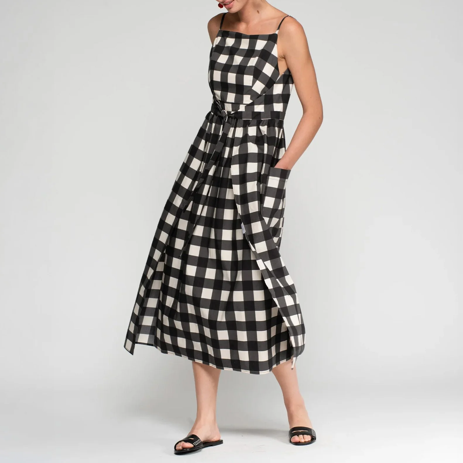 Vilagallo_Long_Midi_Dress_Black_White_Gingham_Vichy_Check_1a.jpg