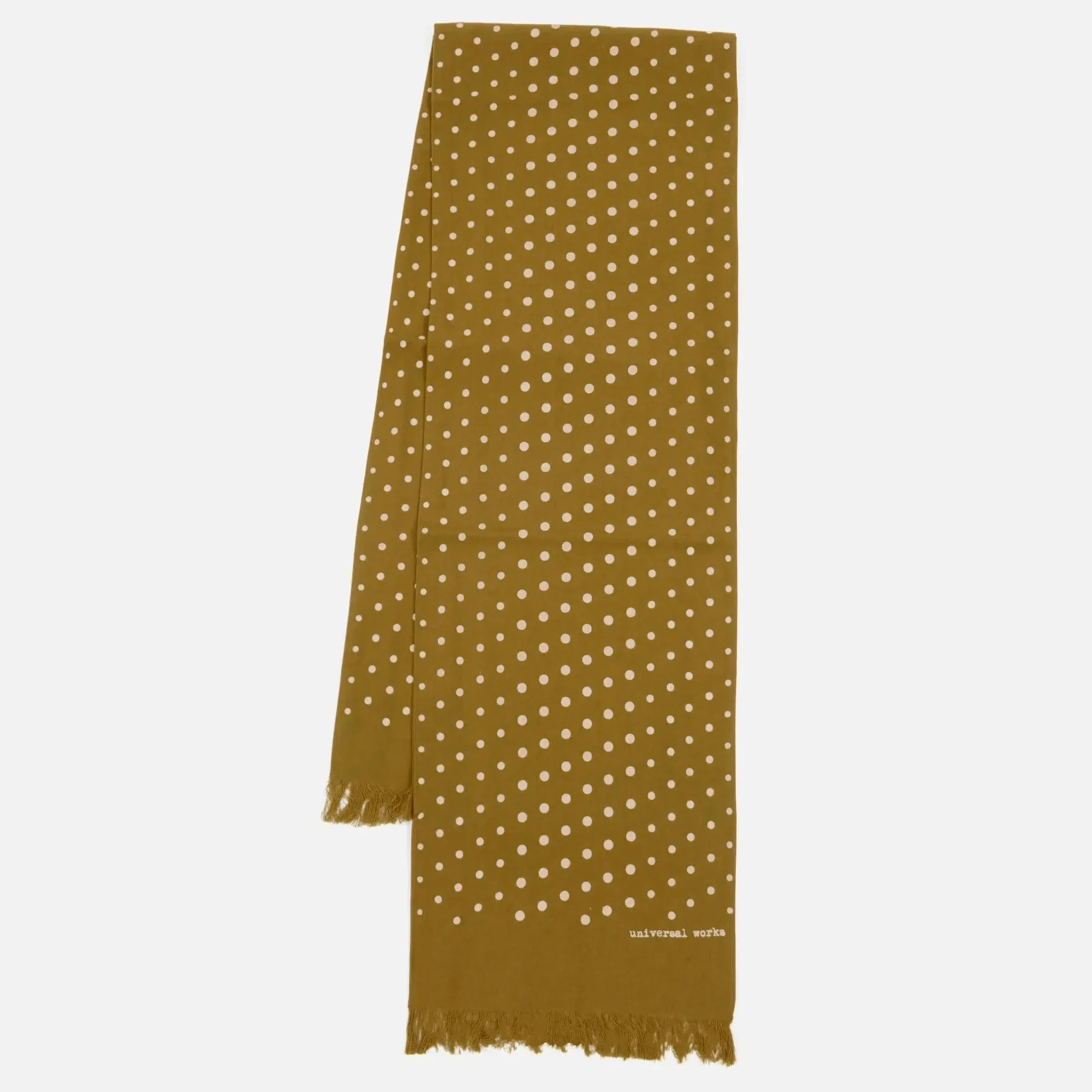 00157_Universal_Works_Short_Scarf_Mustard_Dot_1a.webp