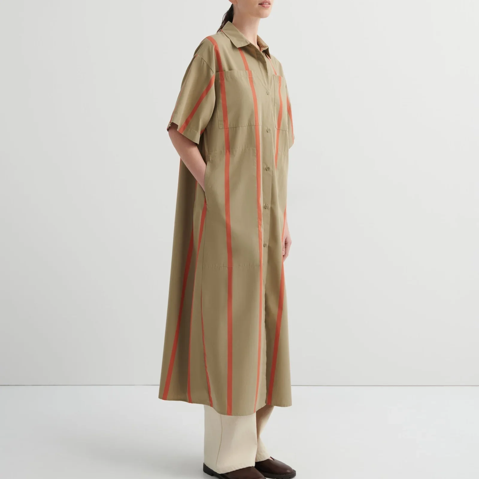 Kowtow_Balance_Dress_Nastutium_Stripe_Brown_Khaki_Orange_3a.webp
