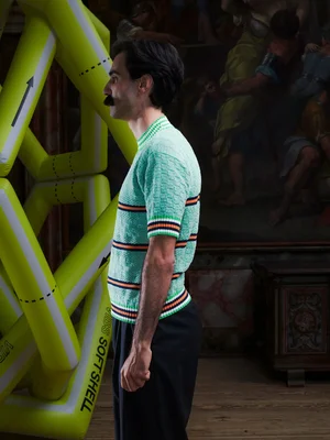 Henrik Vibskov Safe-T Knit Green Grey Denim — Aggregate Supply