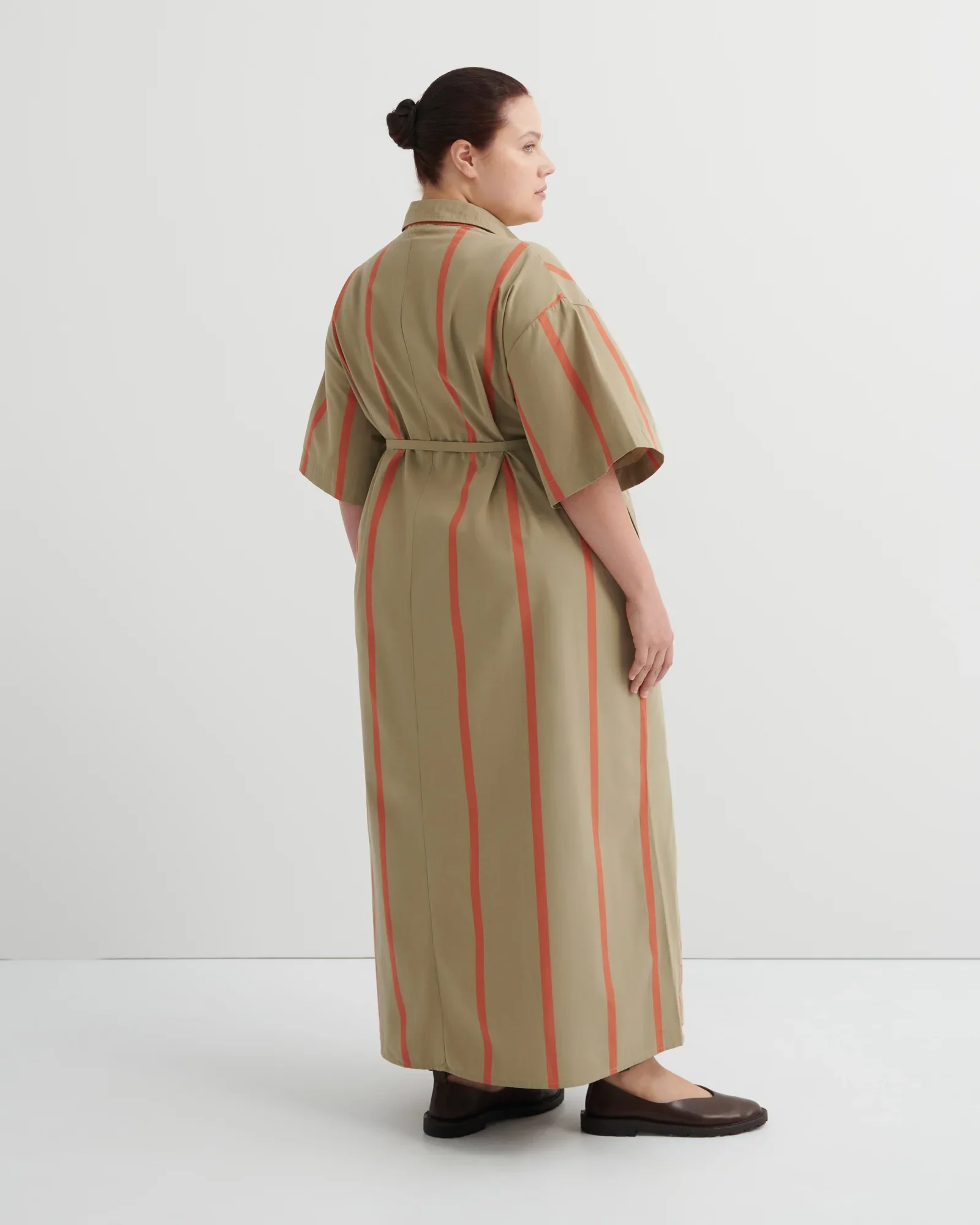 Kowtow_Balance_Dress_Nastutium_Stripe_Brown_Khaki_Orange_8.webp