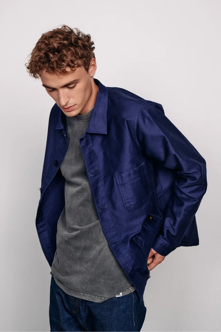 Veste Jean Mixte Michel - Mélange Cachemire, Taille M, Bleu, Neuve Avec étiquettes