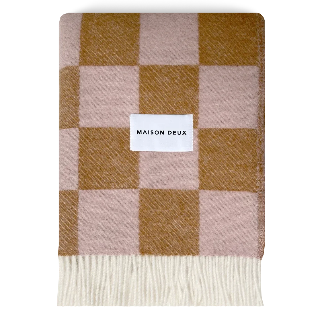 Maison_Deux_Checkboard_Blanket_Throw_Brown_Gold_Pink_1.webp