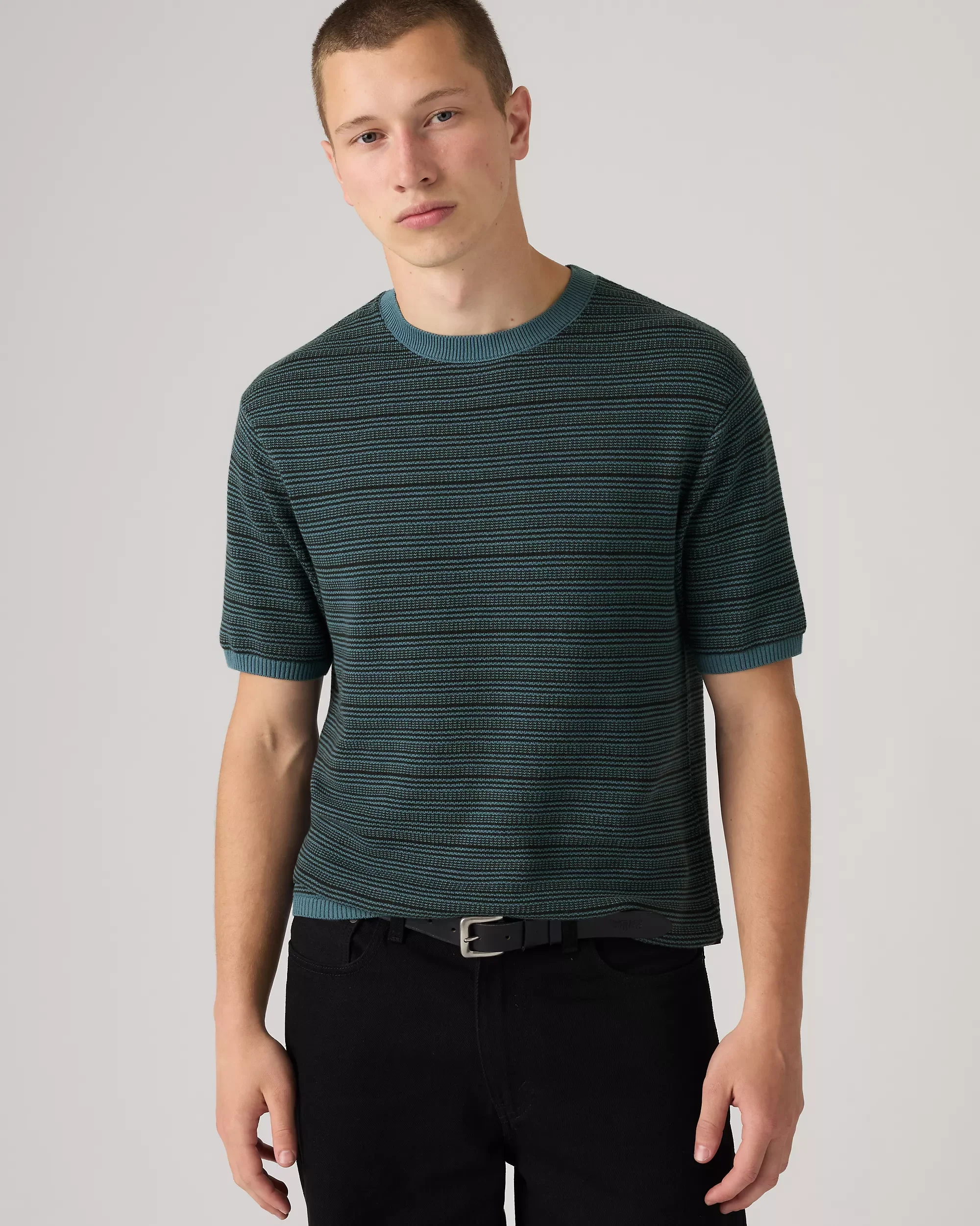 MT_003ZE-0002_Levi's_Ani_Short_Sleeve_Sweater_Tee_T-shirt_Textured_Stripe_Jet_Black_Blue_5.webp