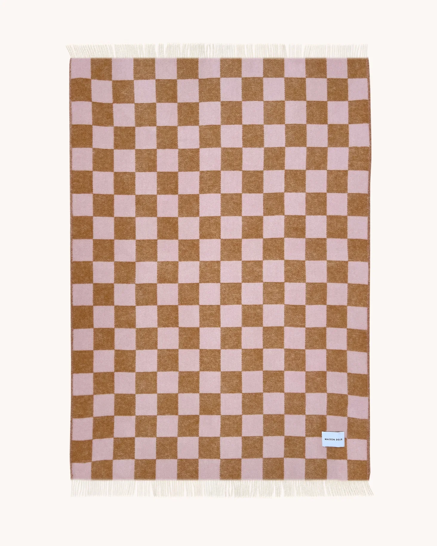 Maison_Deux_Checkboard_Blanket_Throw_Brown_Gold_Pink_2.webp
