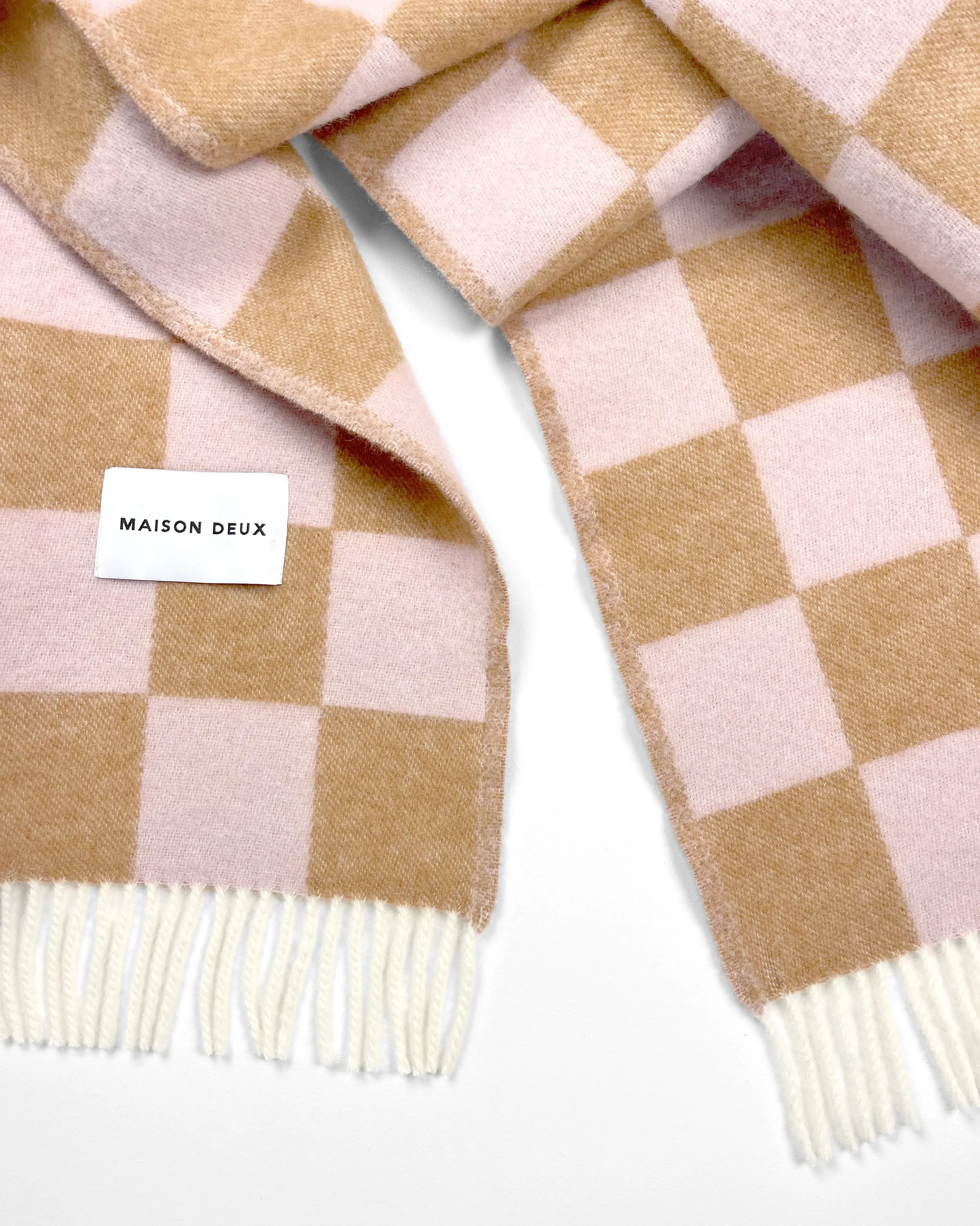 Maison_Deux_Checkboard_Blanket_Throw_Brown_Gold_Pink_3.webp