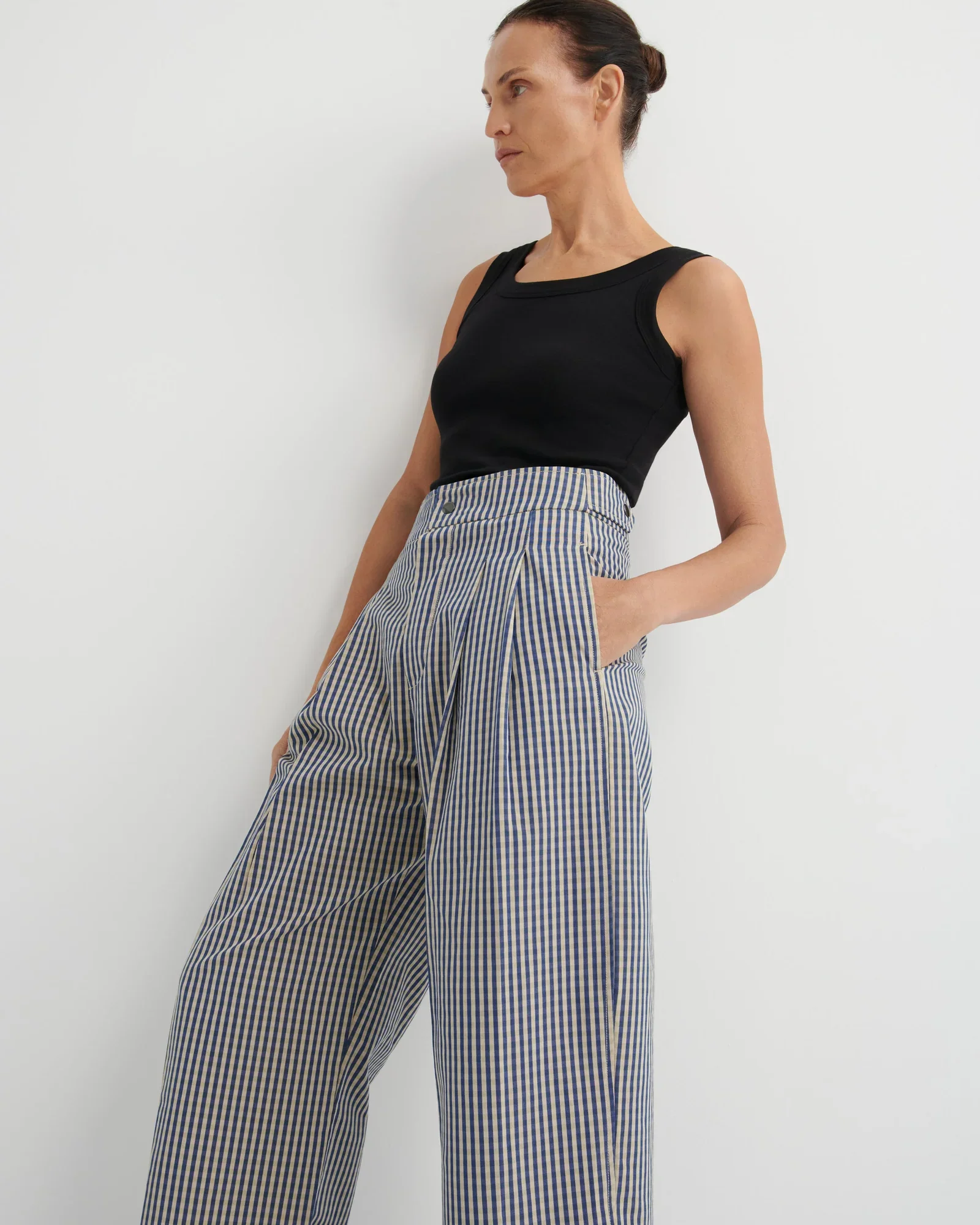 Kowtow_Sculpt_Pant_Landscape_Check_Plaid_Gingham_Navy_White_3.webp
