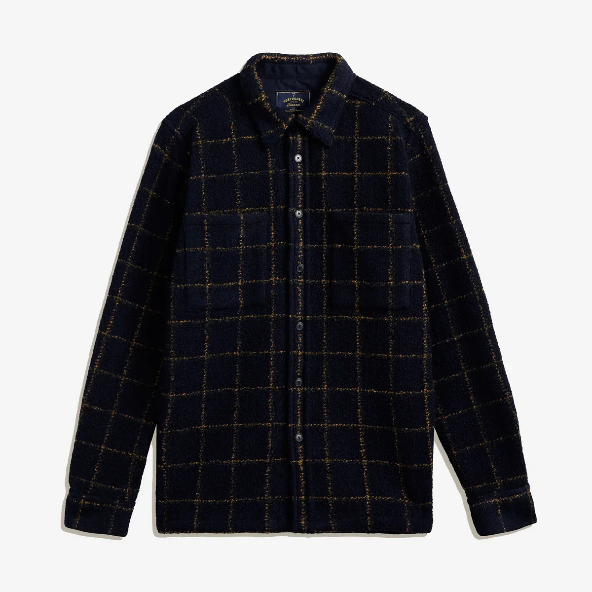 Portuguese_Flannel_Vega_Overshirt_Boucle_Navy_Gold_Grid_Windowpane_Wool_1.webp