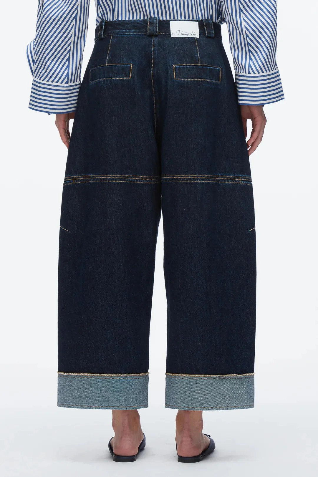 【3.1 Phillip Lim】カーブドワイドレッグクロップドジーンズ 3.