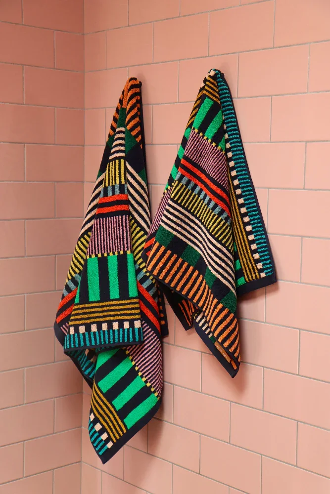 タオル Dona Donna Wilson Multi Stripe Bath Towel Collection — Aggregate Supply