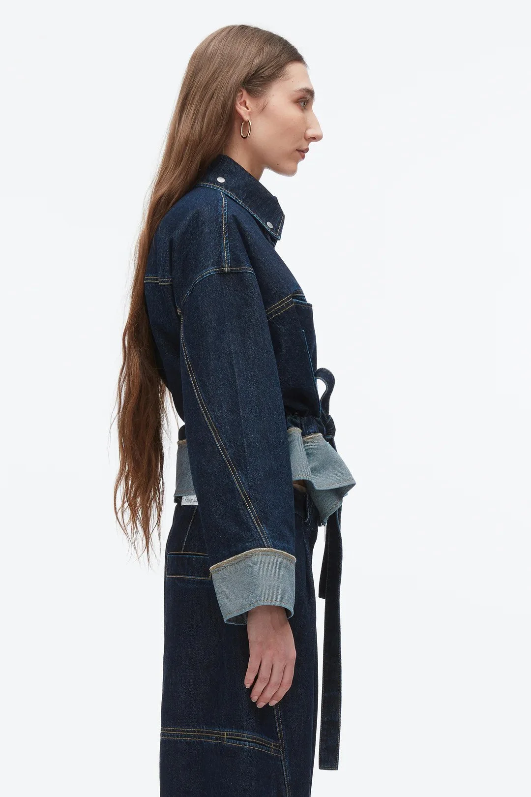 【3.1 Phillip Lim】ネクタイ付きボックスデニムジャケット 3.1 Phillip Lim Boxy Denim Jacket w Ties Dark Indigo