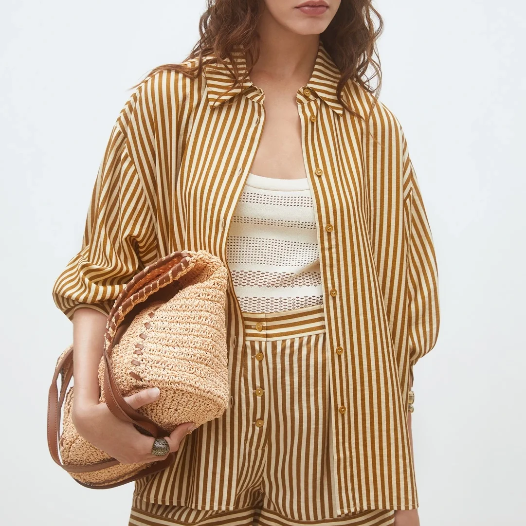 Suncoo_Lynsha_Striped_Shirt_Blouse_Camel_Brown_Bronze_Caramel_Gold_2a.webp