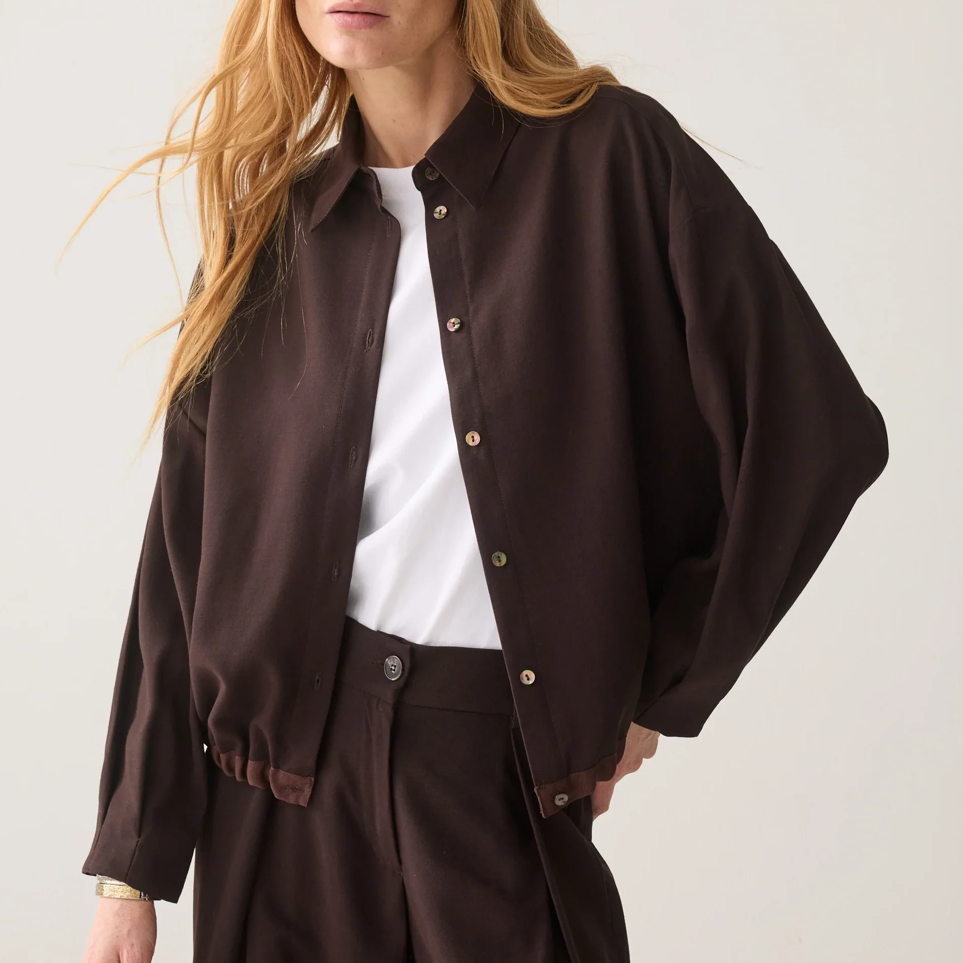 Summum_Blouse_with_Drawstring_Chocolate_Brown_Viscose_Twill_1a.webp